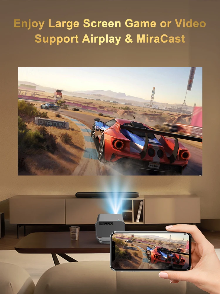 오리지널 스마트 비디오 프로젝터 500 안시 자동 초점 2GB+8GB 안드로이드 TV 12 프로젝터 WiFi6 MAX 4K 미니 휴대용 프로젝터