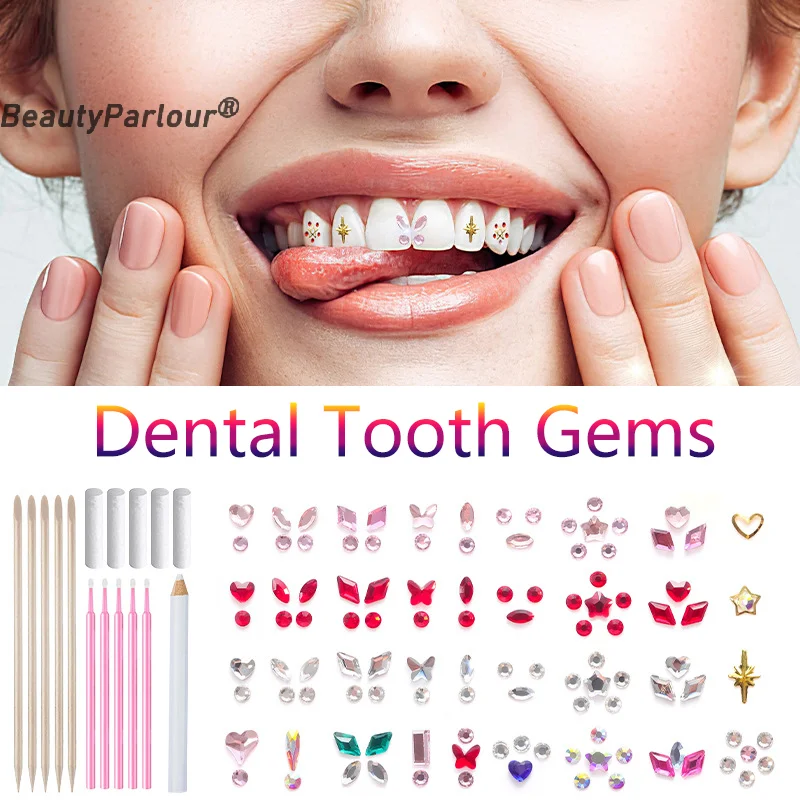 

1Set Dental Tooth Gems Crystal Diamond Ornament Diy Tools Various Shapes Color Teeth Jewelry Denture Acrylic