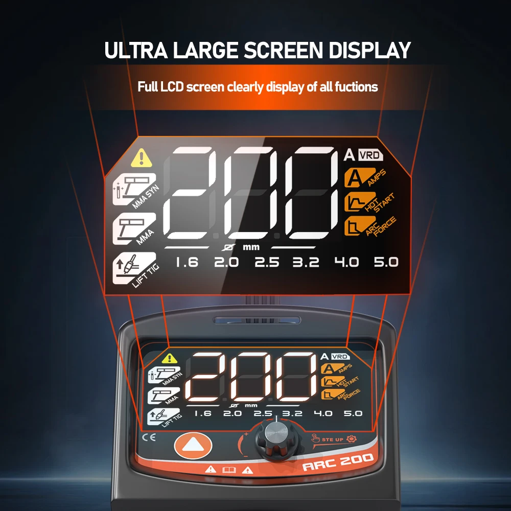 FEIFANKE ARC200 MMA/Lift TIG LED Dispaly Welding Machine IGBT Inverter Synergic Control Welder Machine with Hot Start 2