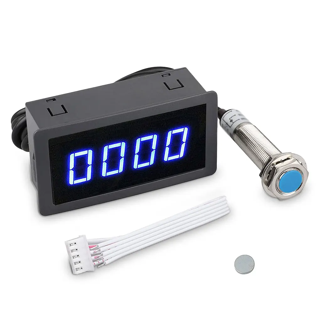 Auto Digital Tachometer Professional Four Digit 30mA Electric Machine Voltage Speed Meter Measuring Device Red LED