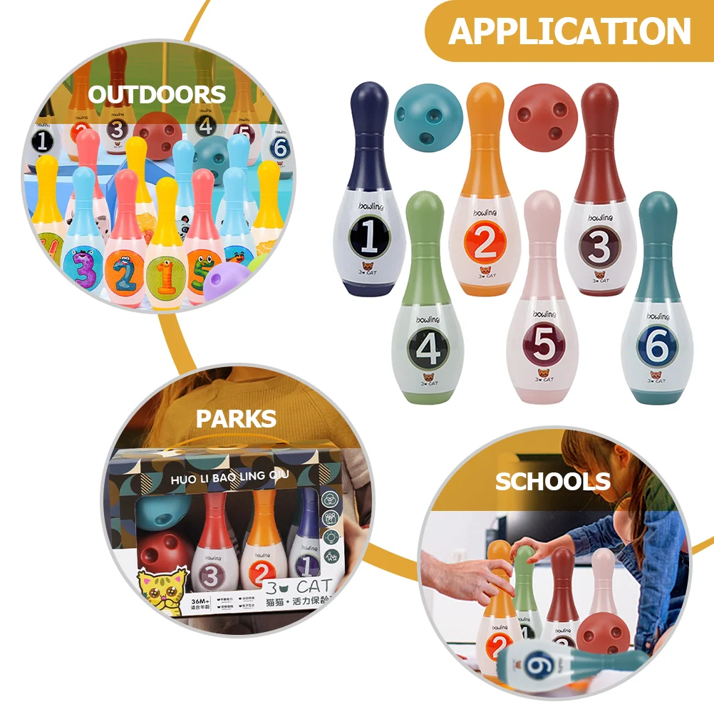 Children's Bowling Stall Toy Indoor Sports Ball Set Outdoor  Boy Girl Toy Parent-Child Interactive Games Birthday Gift 2