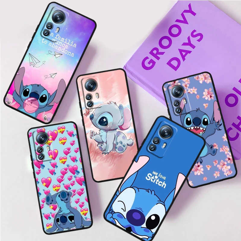 

Disney Lilo & Stitch Cute For Xiaomi Mi 13 12T 12 11T 11i 11 A3 10T 10 CC9E 9 Pro Lite Ultra 5G Black Phone Case