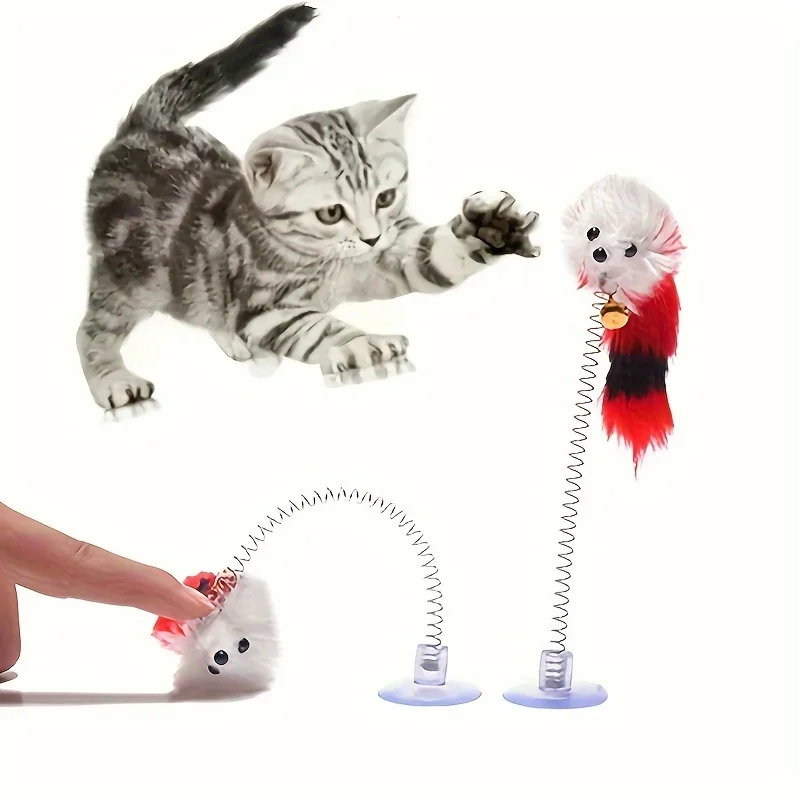 Cat Toys 1 Pack Suction Cup Spring Bells