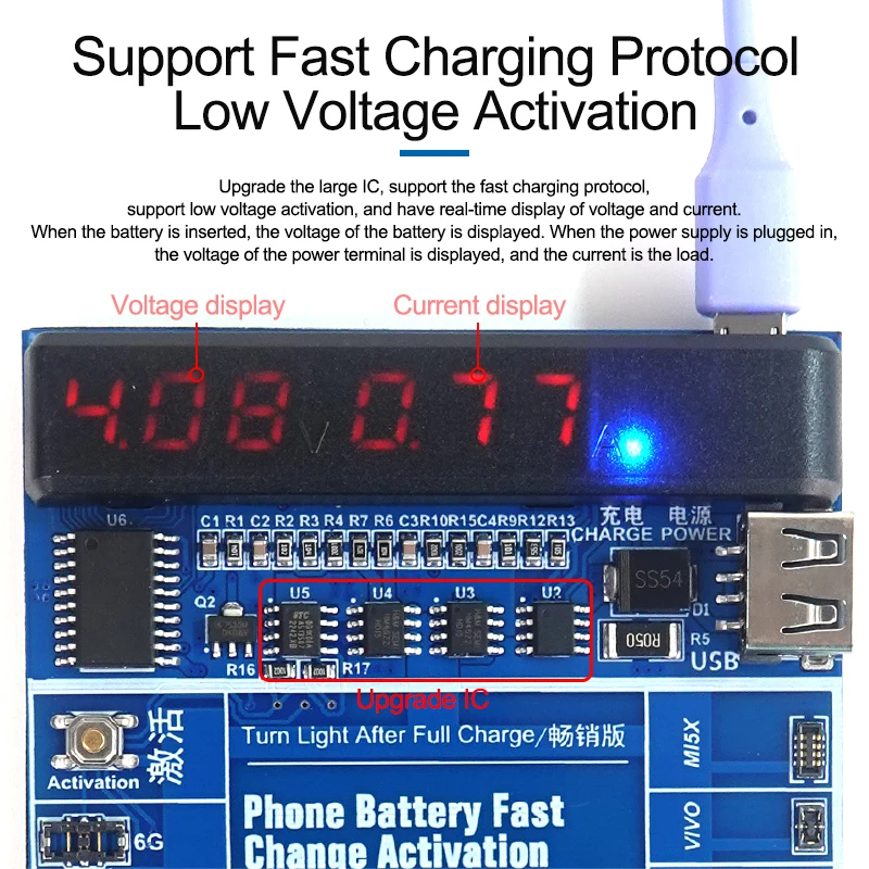 SUNSHINE SS-915 V9.0 Universal Battery Activation Board For Iphone 15 15P 15PM 15P For Huawei VOVI Activation Mobile Charge — view 4