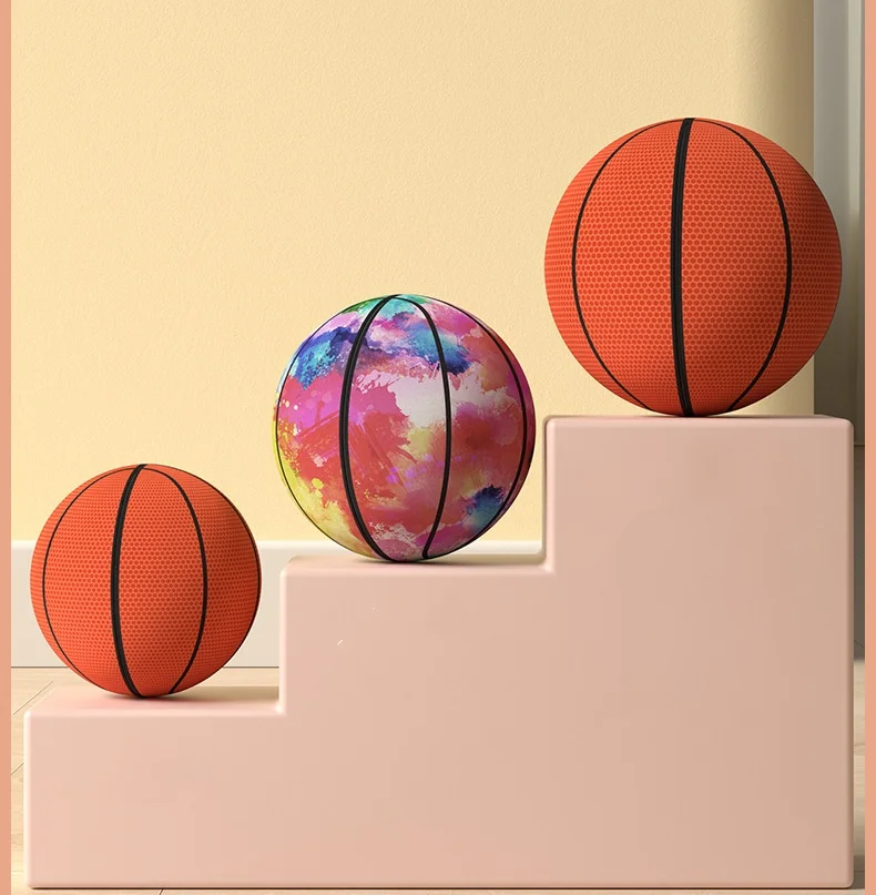 Kids Bouncing Mute Silent Basketball With Cloth Cover Indoor Silent Foam Basketball Bounce Soft Squeezable Ball 6