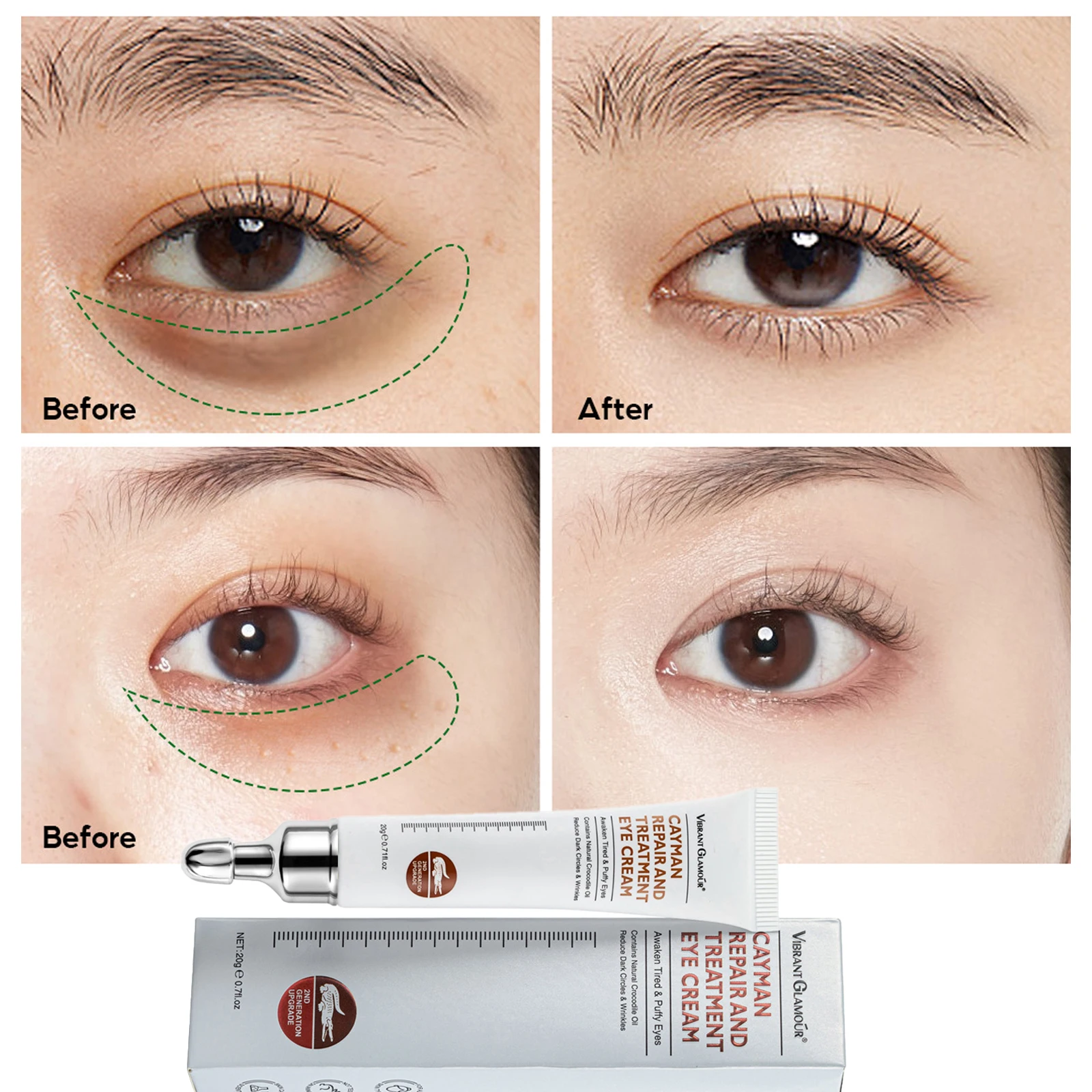 Vibrant Glamour Crocodile Repair Eye Cream lifts, tightens, removes