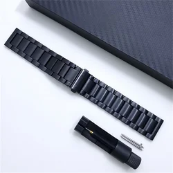 Premium Titanium Metal Watch Band - Elegant 22mm Wriststrap Bracelet - 1pcs 22mm (Black)