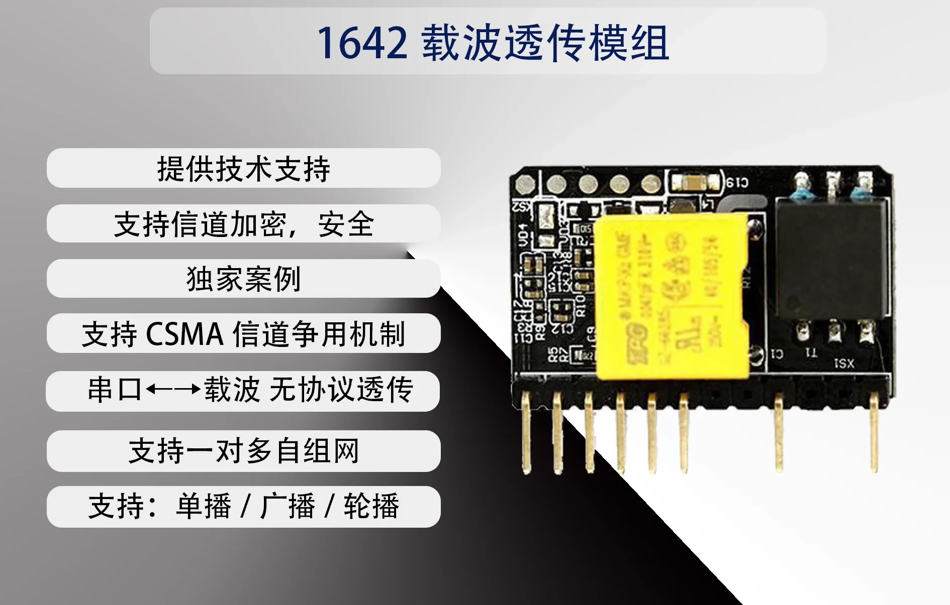 

ES1642-C miniaturized low-power narrowband power line carrier communication module