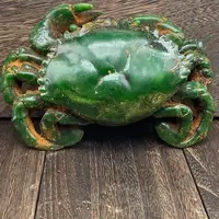 China's Old Jade Carved green Jade Crab 2