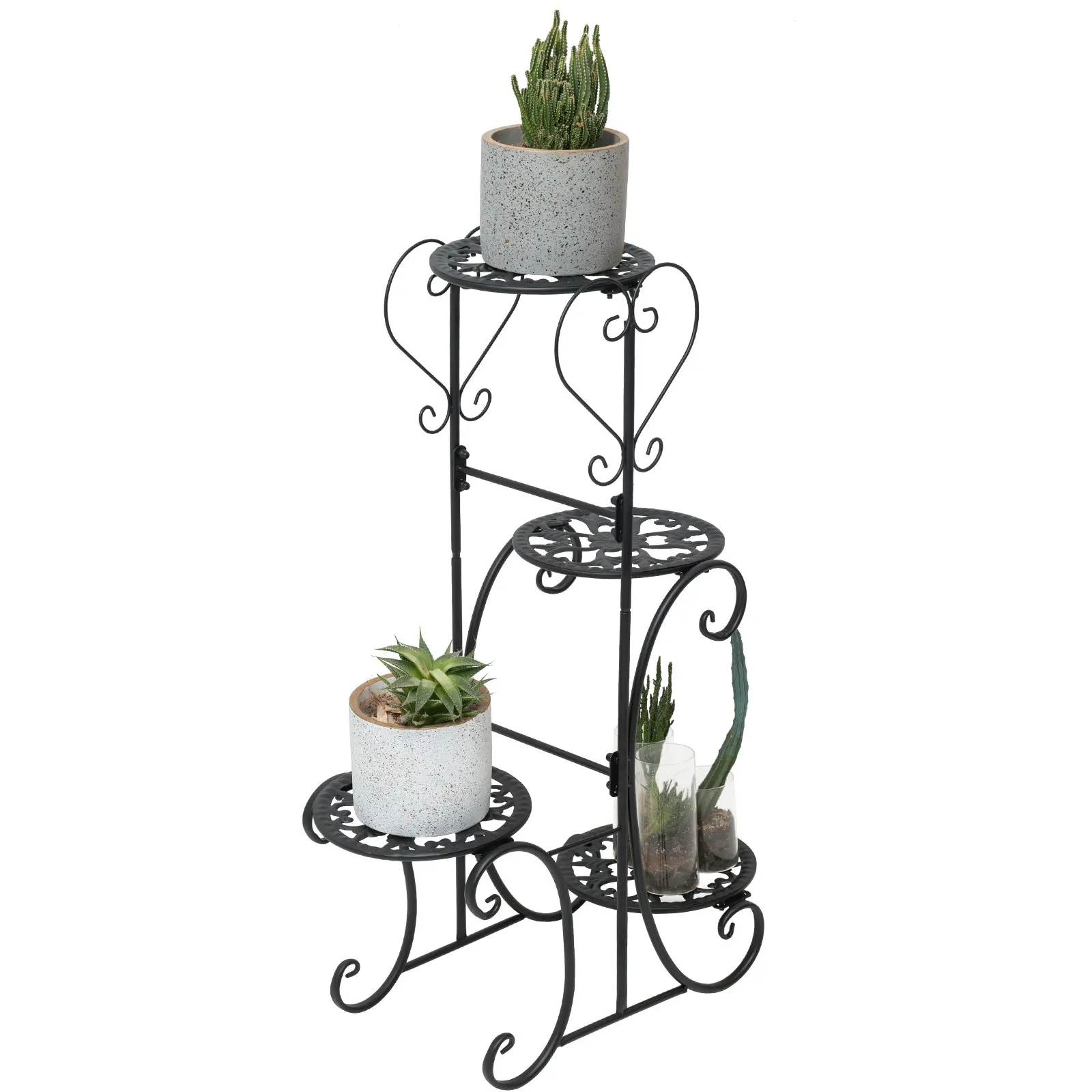 4 Tier Extra Large Metal Plant Stand Shelf Anti Rust Iron Home Garden Flower Pots Rack Out/Indoor Balcony Planter Holder Decor