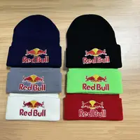 6 colors Red Bull pullover hat men's and women's autumn winter soft warm knitted Red Bull hat solid color Red Bull Beanie Hat 1