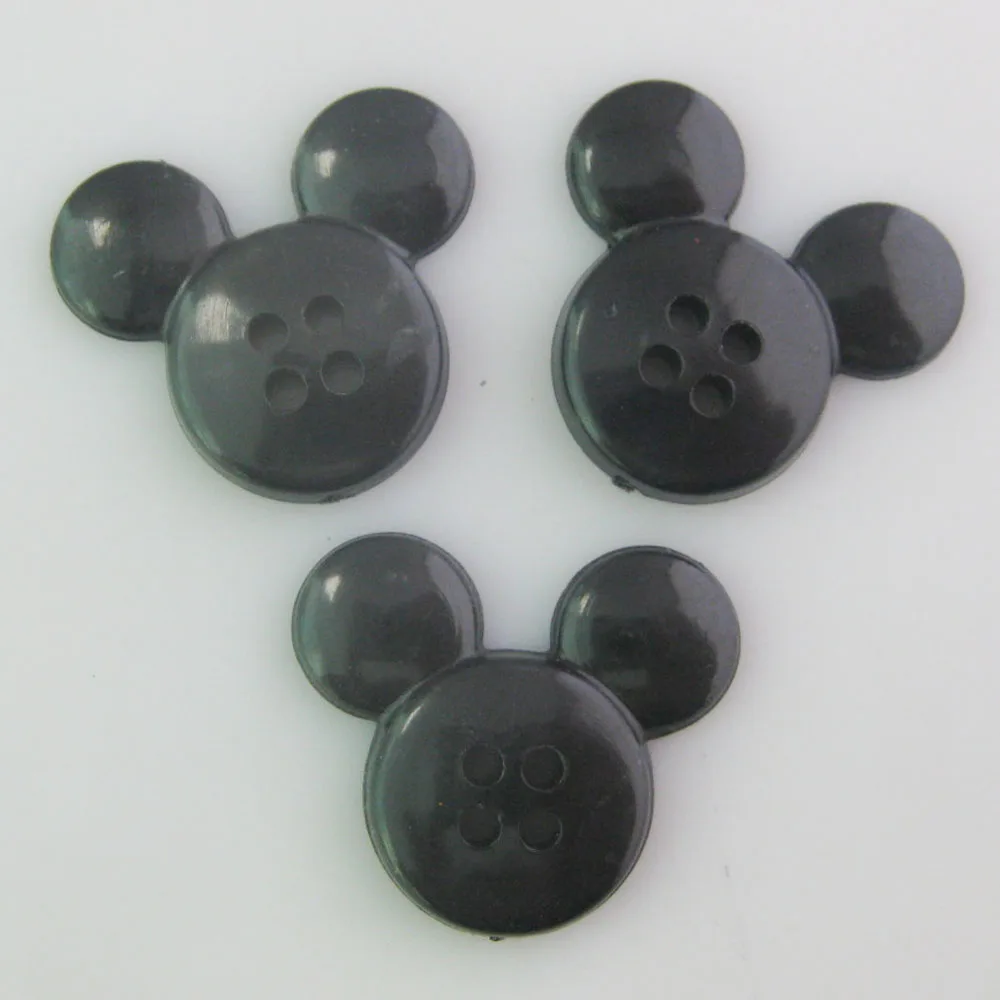 H099 Fashion Plastic Buttons Black Mickey Shape Cartoon Button 50Pcs Sewing Supplies 4