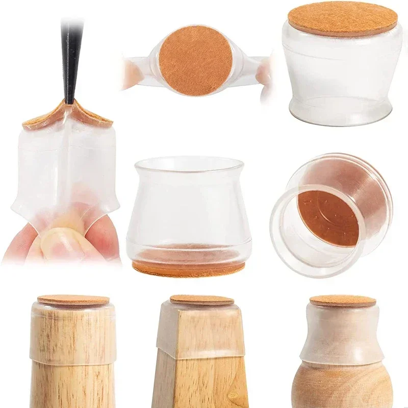 Chair Leg Caps 4/16pcs Chair Leg Caps Rubber Feet Protector Pads Furniture Table Covers Socks Plugs 28