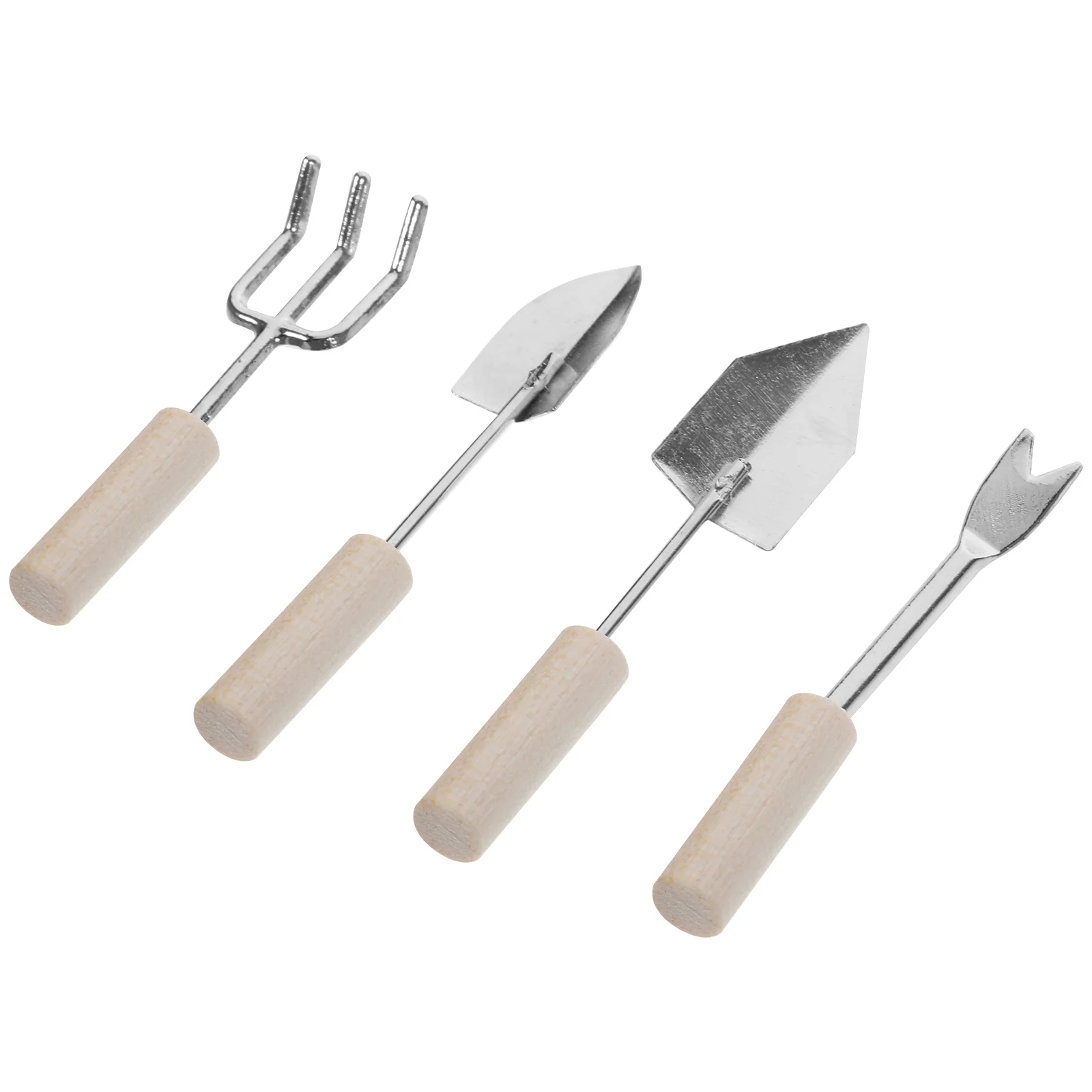 Miniature Dollhouse Garden Tools 4Pcs Mini Shovels Rake Doll House Garden Working Accessories