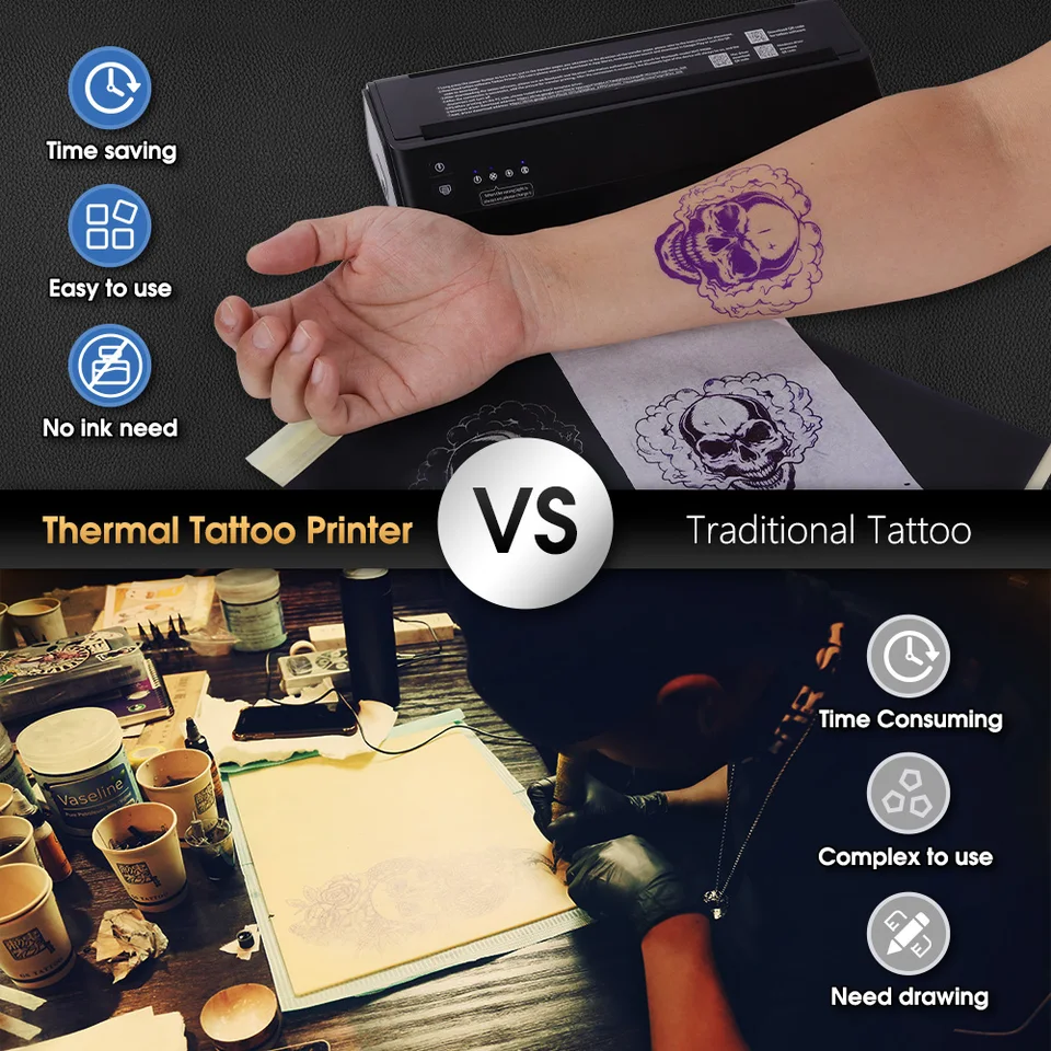 Tattoo タトゥープリンター　サーマルプリンター　美品　ワイヤレス 最終値下げワイヤレス タトゥーマシーン プリンター セット Amazon.co