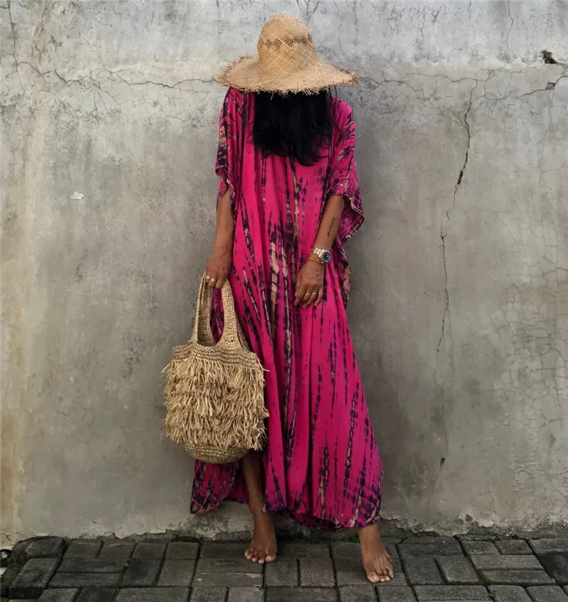 Fashion Casual Striped Print Long Dresses Women Bohemian V-neck Bat Sleeve Loose Slit Beach Dress Summer New Beachwear Vestidos 132 Fashion Casual Striped Print Long Dresses Women Bohemian V-neck Bat Sleeve Loose Slit Beach Dress Summer New Beachwear Vestidos