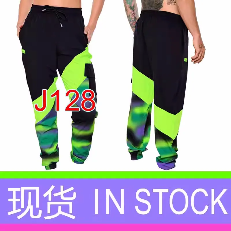 Gym Wear ABCDE Dancing Running Casual Men Women Quick-Drying Loose Pants Color-Blocked Pocket Pants J128