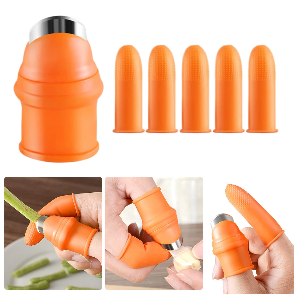 Silicone Thumb Knife Set Fruit and Vegetable Picking Potted Plants Trim Harvesting Plant Knife for Picking Fruit Vegetable