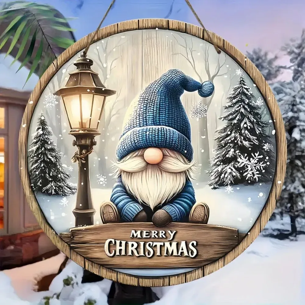 Christmas Gnome Wooden Sign 6