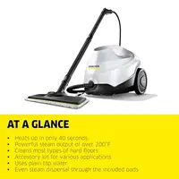 Multi-Purpose Power Steamer Deep Clean Laminate Grout Tile Mirrors Heat-Up in 40 Sec Continuous Steam Attachments Included 2