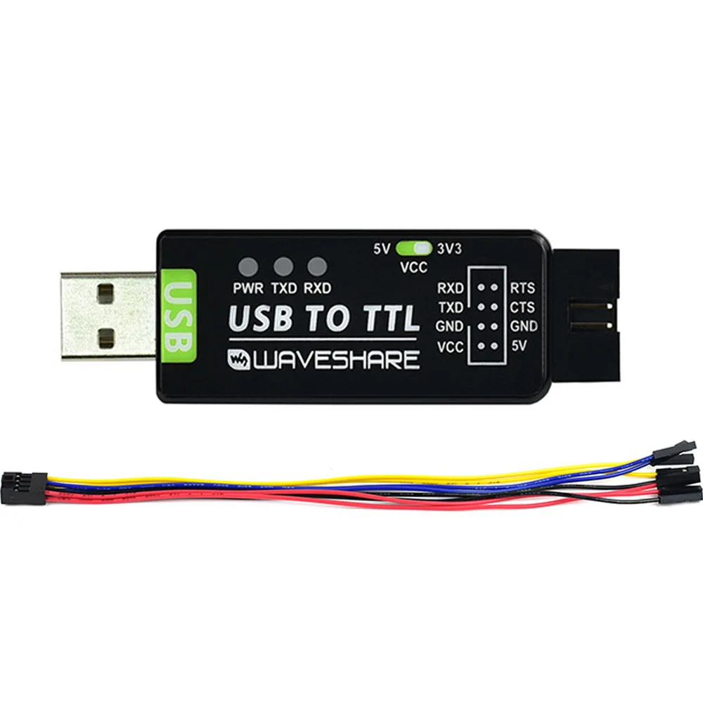 

DC 3.3V 5V FT232RL Industrial USB to TTL Serial Communication Module UART Converter 300bps-3Mbps Compatible with Win7/8/8.1/10