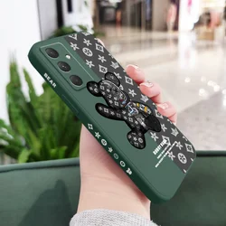 Adorable Bear Printed Phone Case - Cute Protective Cover - Samsung A17 (Dark Green)