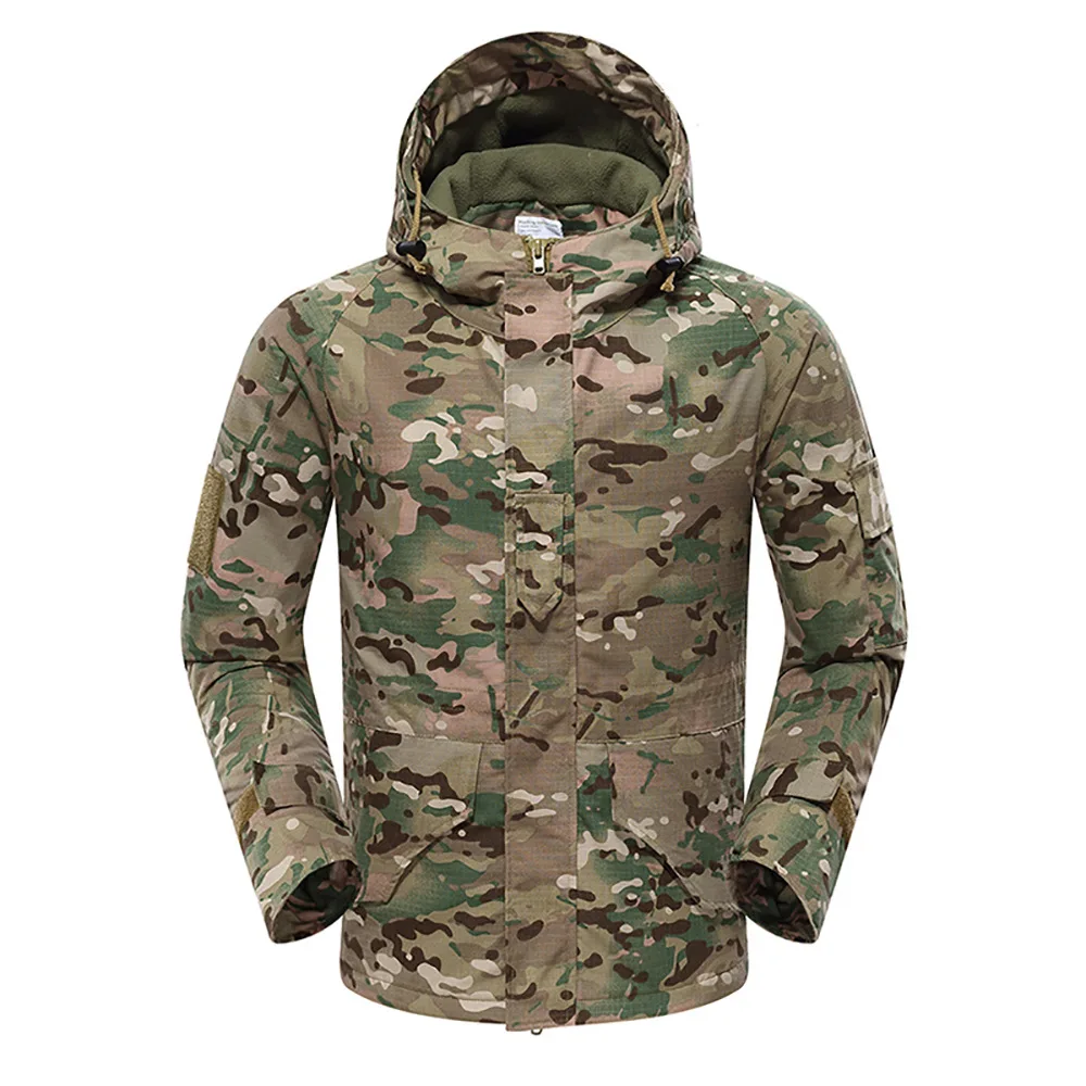 

Men's Military CP Camouflage Fleece Tactical Jacket Waterproof Softshell Windbreaker Winter Army Hooded Coat Hunting Clothes