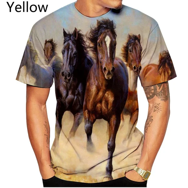 

New Fashion men women 3d tshirt printied Animal Horse Creative Casual t shirts for men