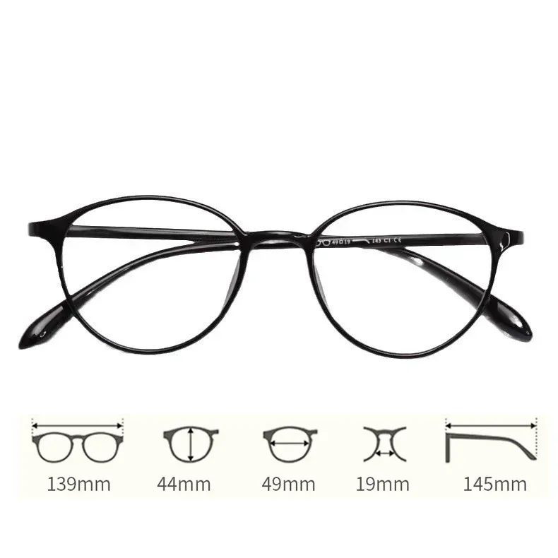 Retro Artistic Anti Blue Light Glasses Ultra Light Small Frame Myopia Glasses High Definition Transparent Short Sight Glasses 6