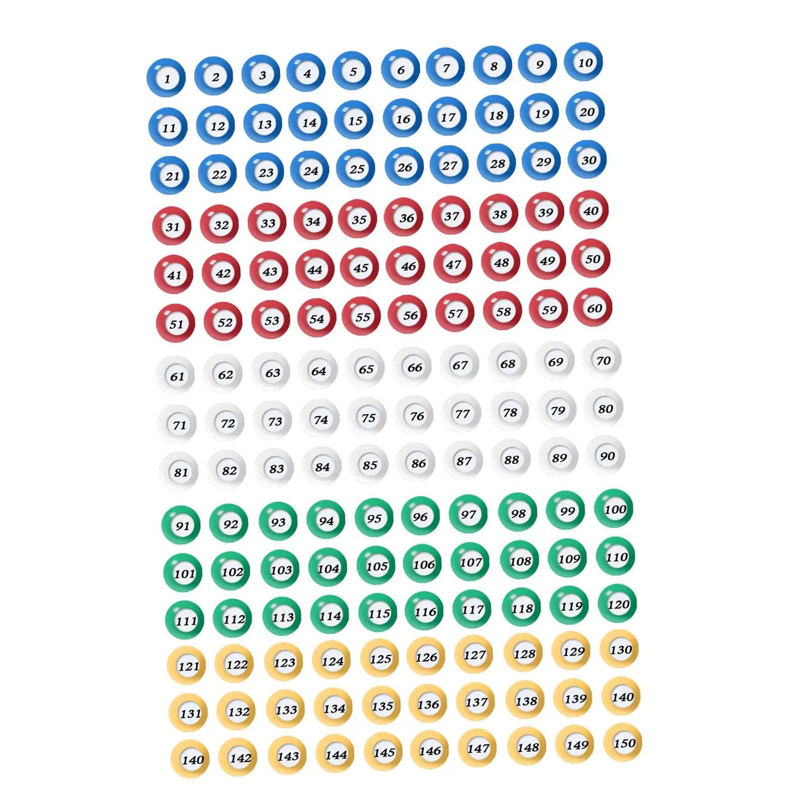 150x Bingo Balls Equipment Replace with Easy Read Window Raffle Balls for Home Parties Camping Game Night Large Group Activities