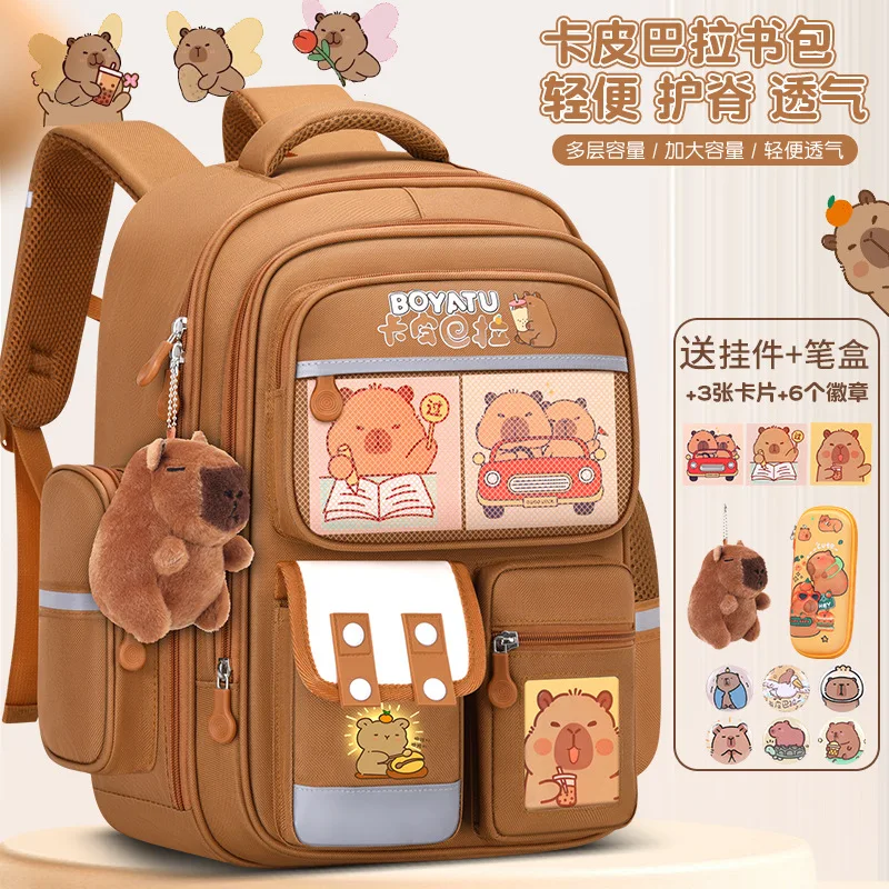 Capybara Children School Bags For Boys Girls Kids Backpack Orthopedic School Backpack Waterproof Primary Schoolbag Book Bag 1