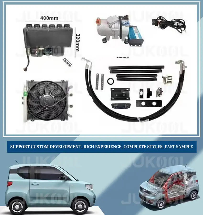 12/24/60 volt EV heater and air conditioner 12v/24v/60v dc air conditioning systems auto conditioners HVAC for electric car