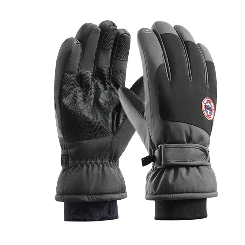 Men's and Women's Ski Gloves Winter Fleece Thickened Warm Outdoor Motorcycle Touch Screen Waterproof Non-slip Gloves