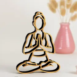 Serene Yoga Meditator Statue - Personalized Zen Décor & Creative Housewarming Gift (Gold)