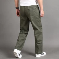 IPPOLICH Men's Pants Men's Oversized Casual Pants Mid Aged Working Trousers Drawstring Cotton Baggy Pants Men's Casual Pants 2