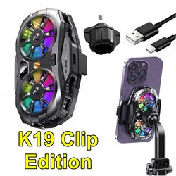 Universal Portable Magnetic Phone Cooler with RGB Lights and Digital Display for Enhanced Gaming Experience (K19 Clip Edition)