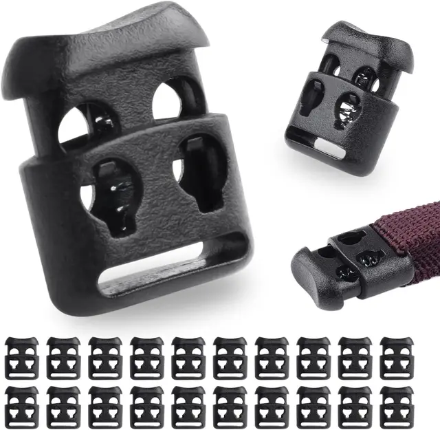 20 Fermacorda A Molla In Plastica - Scorrevoli Per Zaini, Abbigliamento E Tendaggi | Chiusura Sicura Con Foro Singolo - Foto 8