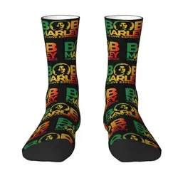Fun Print Jamaica Singer Reggae Rock Bob Marley Socks for Women Men Stretch Summer Autumn Winter Crew Socks