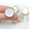 10PCS Beautiful Shank Buttons Round Gold Color Pearlized Shank Buttons Woman's Blouse Coat Clothes Accessories 1