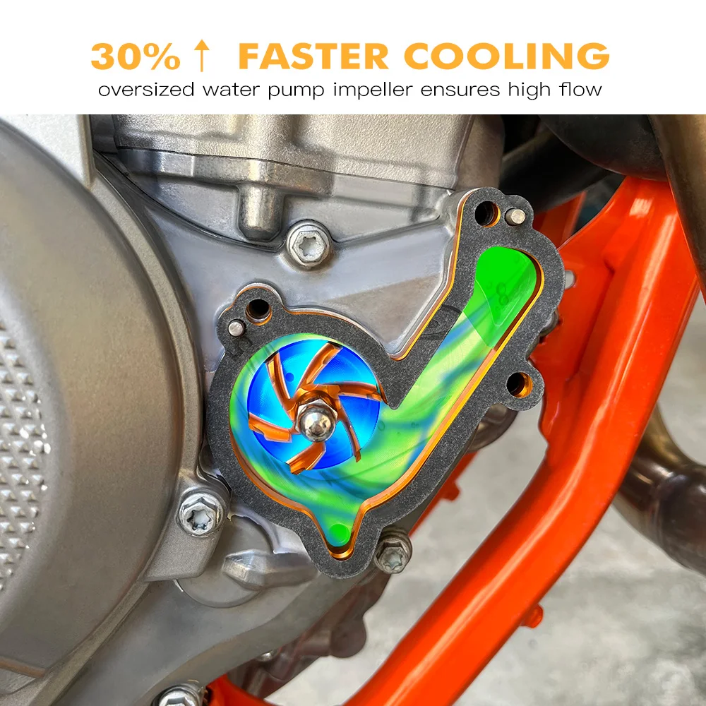 NICECNC Für KTM EXCF 250 EXCF 350 2017–2023, SXF 250 350 XCF 2016–2022, XCFW 350 2020–2022, übergroßer Wasserpumpenlaufradkühler – Detail 2