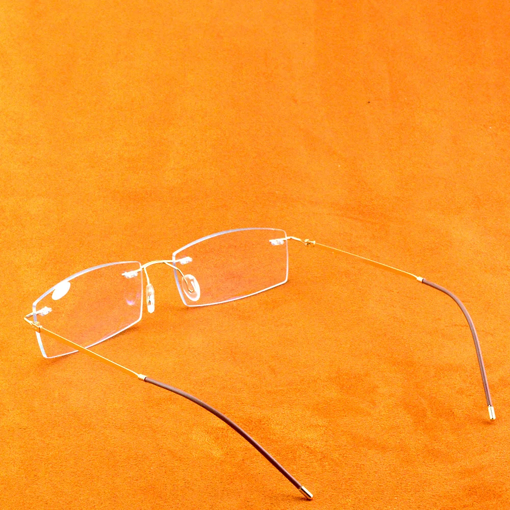 Titanium Alloy 15 Layers Coated Medical Silicone Nose Pads Antislip Temple Rimless Frame Reading Glasses +0.75 +1 +1.25 To +4 3