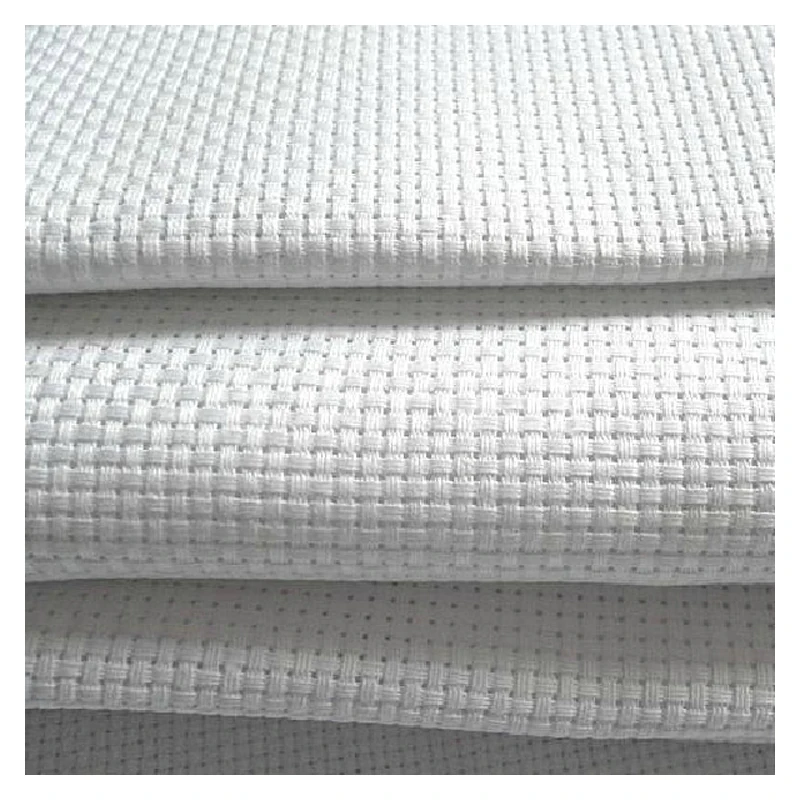 Toile Aida Pour Point De Croix - Tissu De Broderie En Coton 25CT - Taille 50x50 Cm - Blanc - Quadrillage Clair Pour DIY
