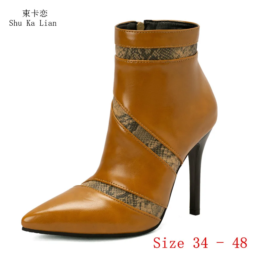 

Spring Autumn Women Ankle Boots Woman Short Boots Ladies High Heel Shoes botas Plus Size 34 - 40 41 42 43 44 45 46 47 48