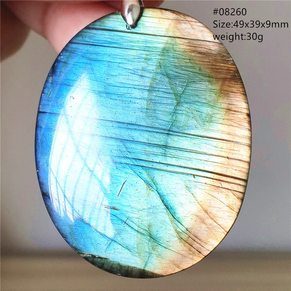 Natural Blue Light Labradorite Pendant Water Drop Women Men Colorful Labradorite Necklace Jewelry Rare