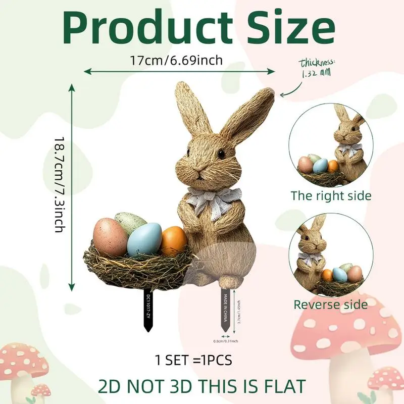 Easter Decorations Outdoor Yard Signs Easter Bunny Egg Garden Sign Gardening Outdoor Decor Stakes Lawn Decorations Stakes For