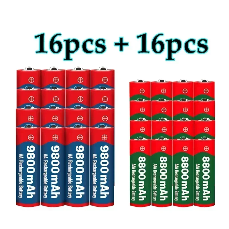 1.5V AA 9800 MAh + 1.5V AAA 8800 MAh Alkaline Rechargeable Battery for Clock Toys Camera rechargeable battery alkaline battery