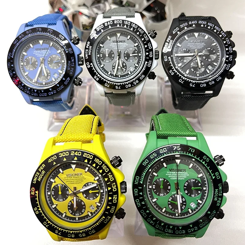 

Multi Functional Six Pin Watch with Night Glow Waterproof Men's Large Dial VISIONER Watch Waterproof Men Watches Men