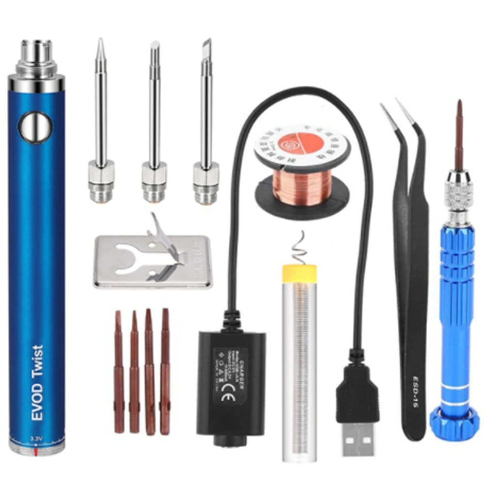 

5V 15W Battery Powered Soldering Iron with USB Charge Soldering Iron Soldering Wireless Charging Solder Iron-Blue