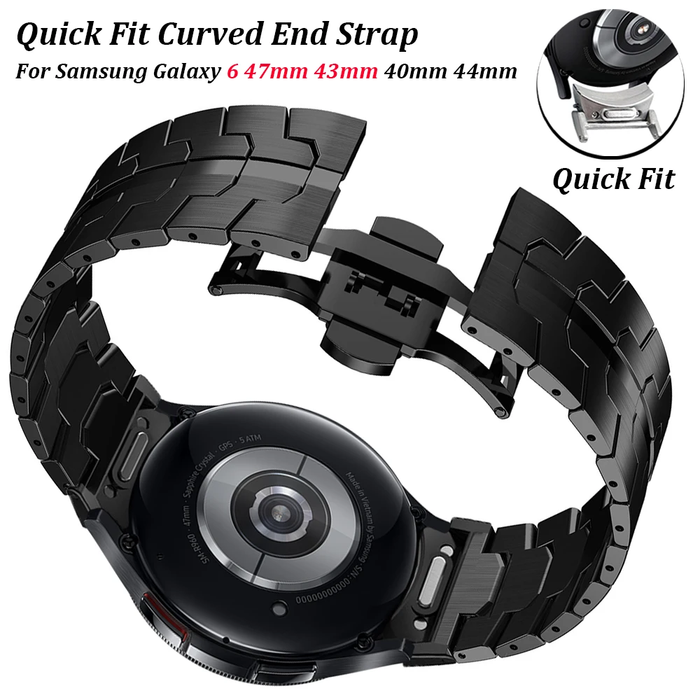 

Quick Fit No Gaps Strap for Samsung Galaxy 6classic 47mm 43mm 5pro 45mm Stainless Steel Band for Galaxy 6 5 4 40mm 45mm 4classic
