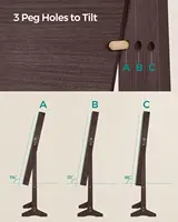 Full-Length Mirror Jewelry Cabinet with Lock, Velvet Lining, and Ample Storage - Brown and Black 4